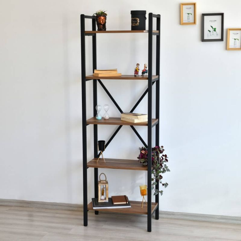 httpwww.megashop.bapubmediamegashopfotkemegashopfinaldnevnasoba3.namjetaj220410.polica-za-knjige-retro-60-orah_1_ Industrijska metalno-drvena polica za knjige i dekoracije u orah nijansi