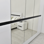 kOMPLET Spavaće Sobe LINDA BIJELA VISOKI SJAJ ormar sa ogledalom + krevet + 2xnoćnik - Image 2